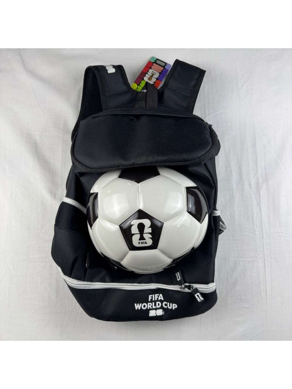 *NEW* FIFA World Cup 26 Soccer Ball Football Backpack Black Hard Shell